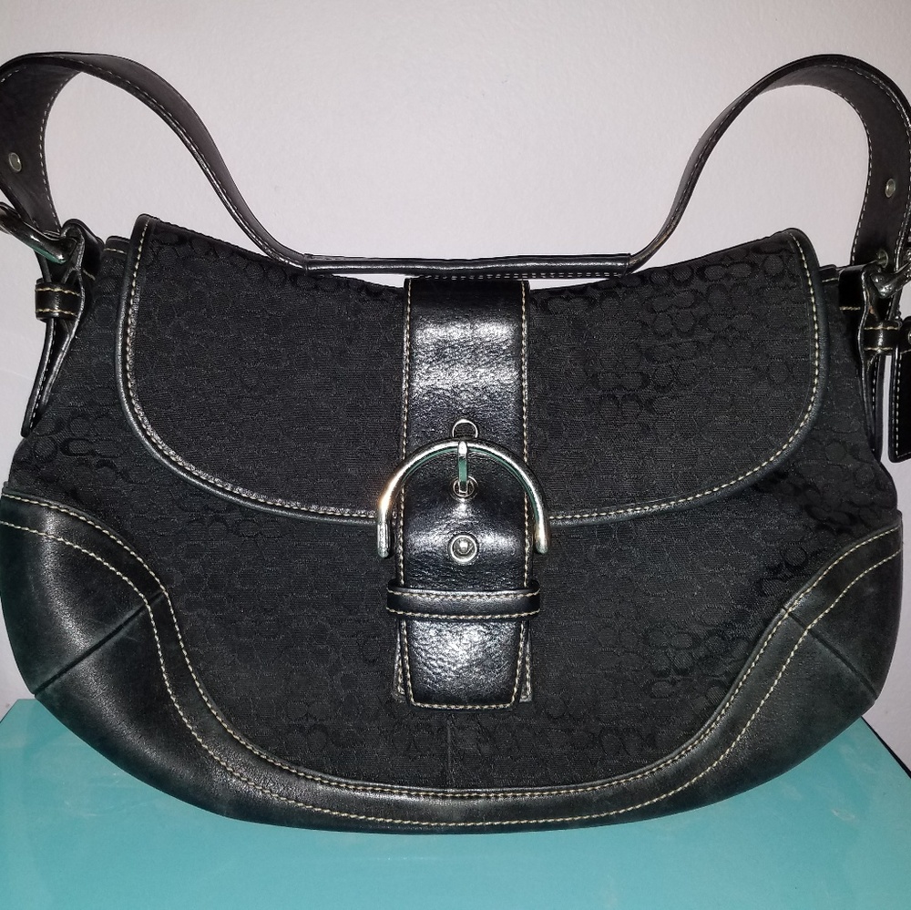 Black coach shoulder purse